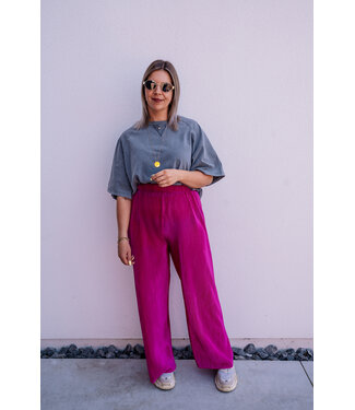 Ribbed pants fuchsia