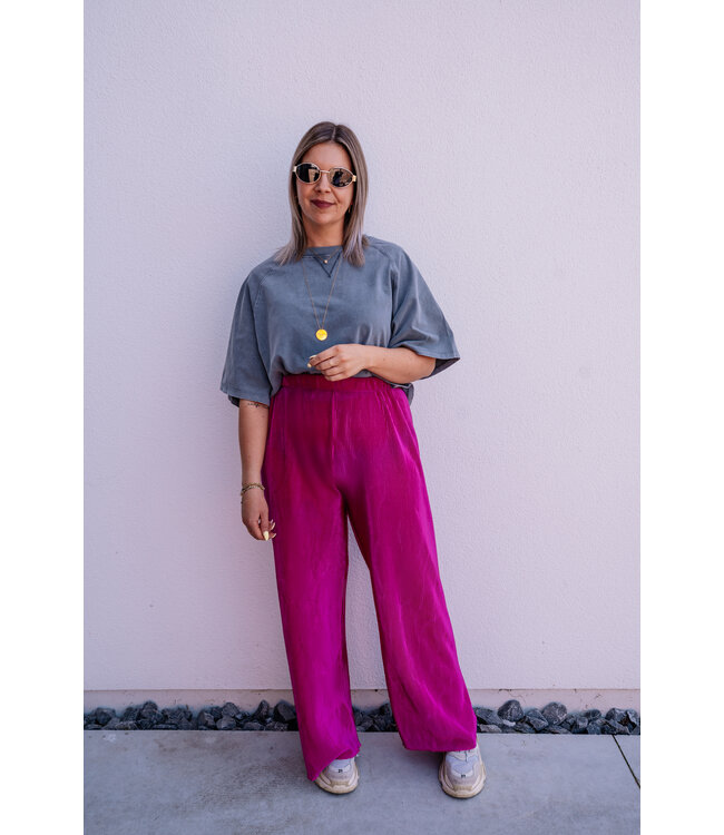 Ribbed pants fuchsia