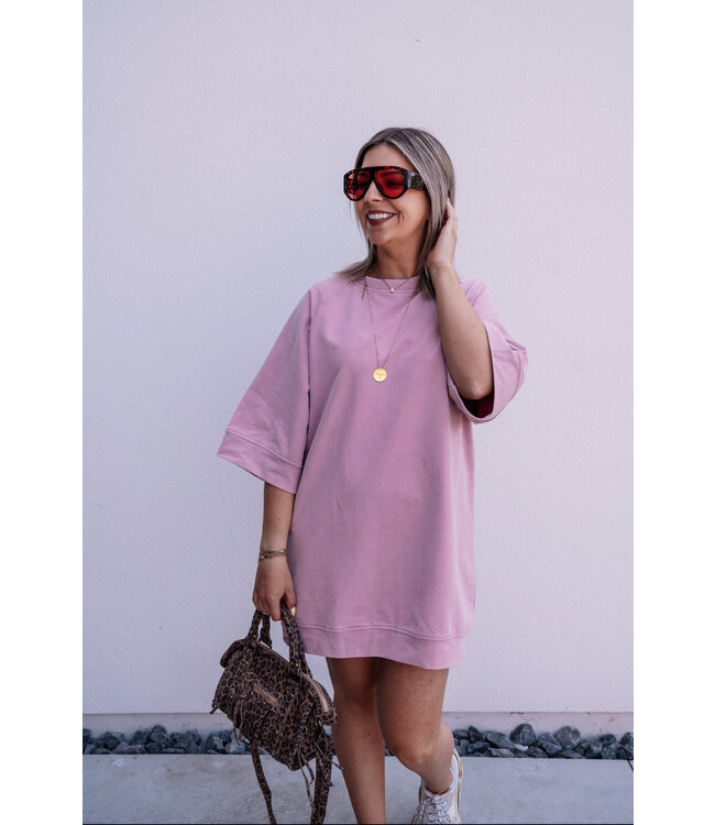 Sweater dress soft rose