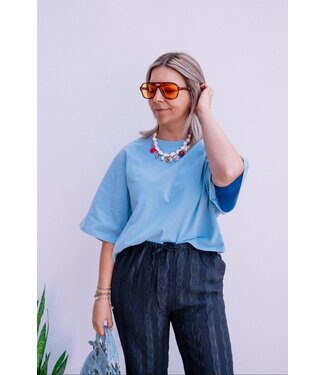 Cropped t-shirt light blue