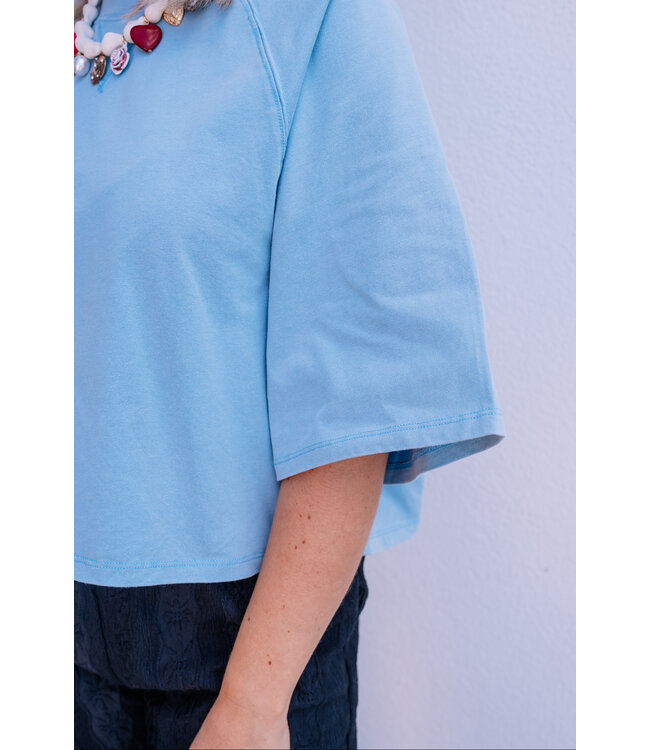 Cropped t-shirt light blue