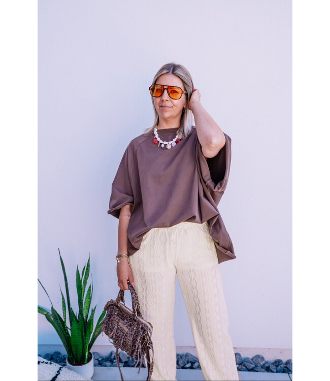 Lace pants soft yellow