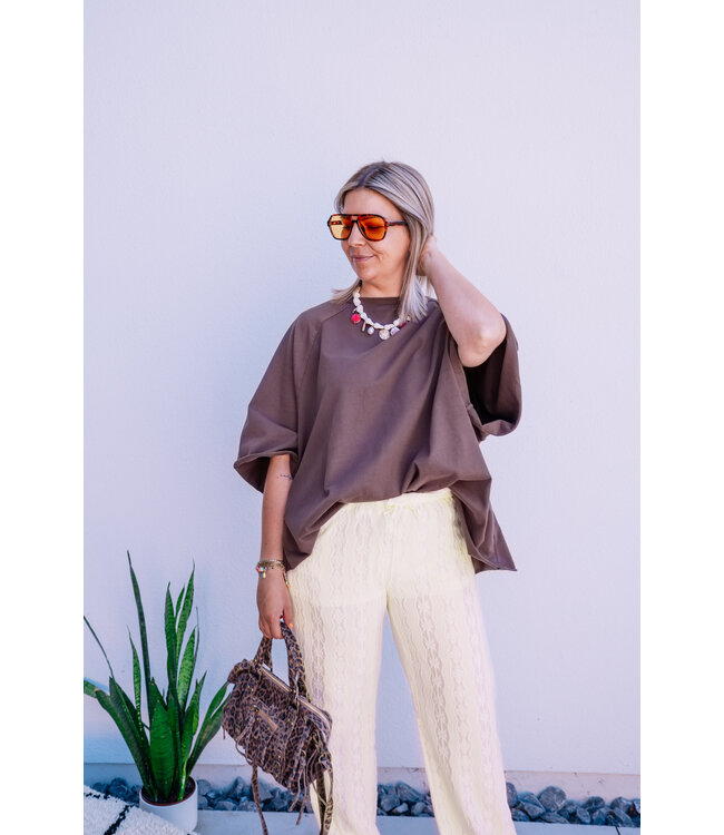 Lace pants soft yellow