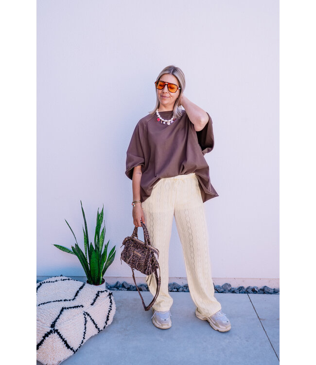 Lace pants soft yellow