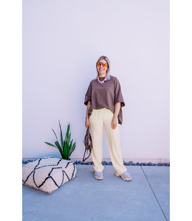 Lace pants soft yellow