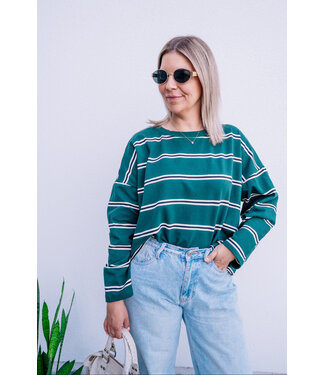 Striped sweater tee green