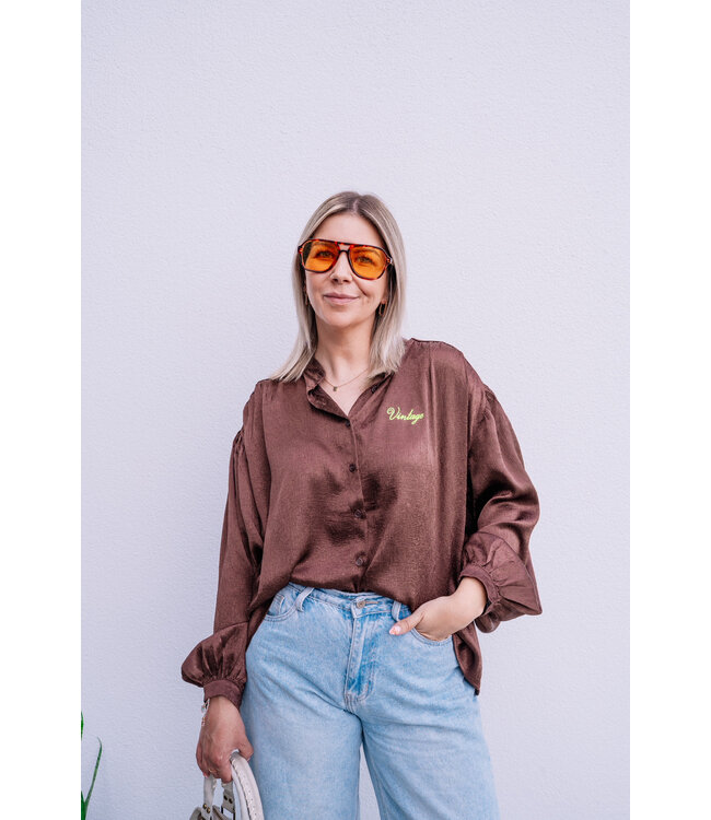 Blouse vintage brown