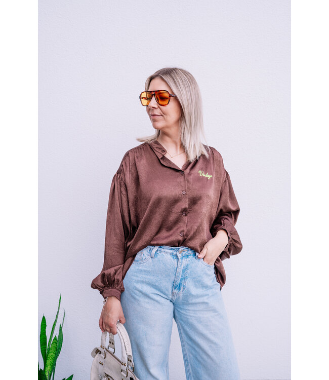 Blouse vintage brown