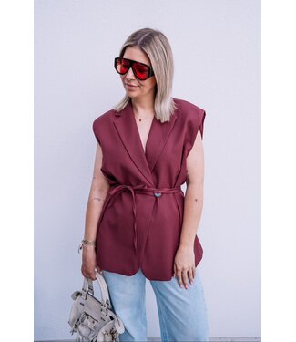 Sleeveless blazer bordeaux