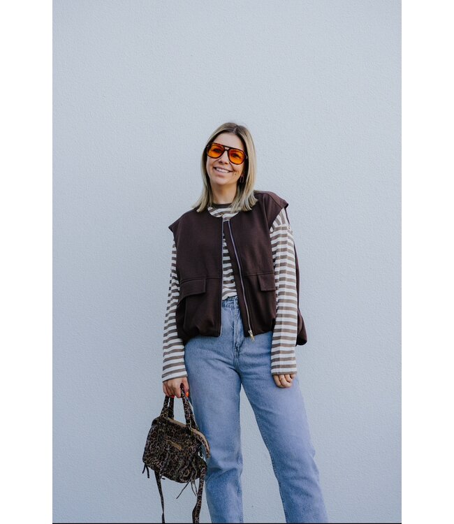 Cami cardigan brown