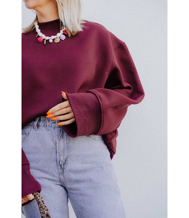 Wide sleeve sweater bordeaux