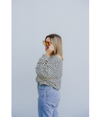 Striped off shoulder top