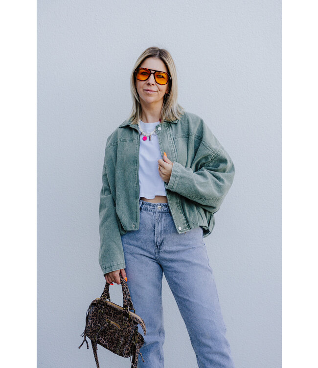 Jeans jacket khaki