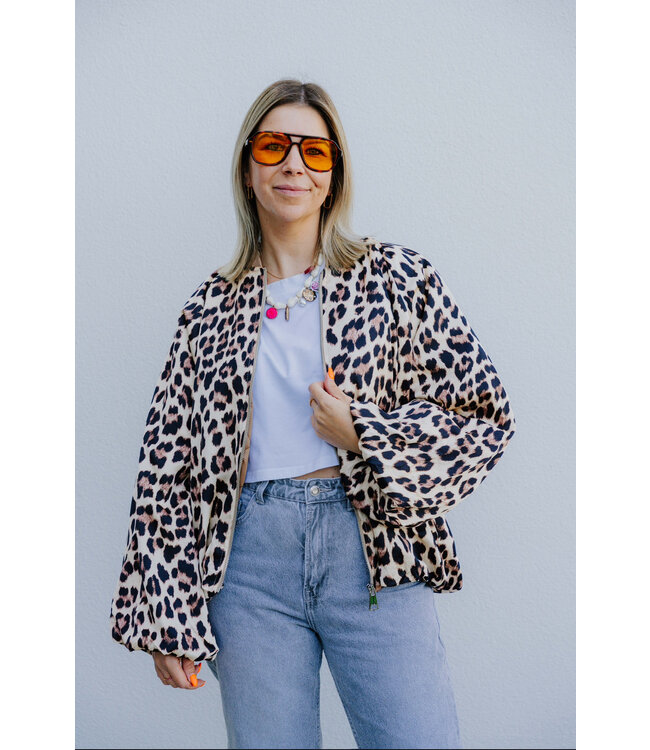 Satin leo bomber