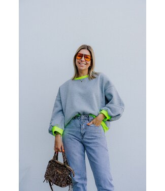 Rosie sweater grey/lime