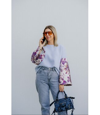 Sweater special sleeves grey/gold