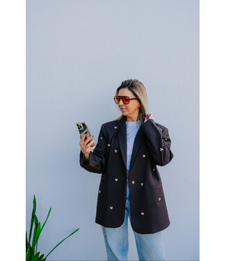 Hearts blazer brown