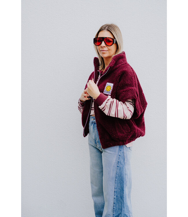 Teddy jacket bordeaux