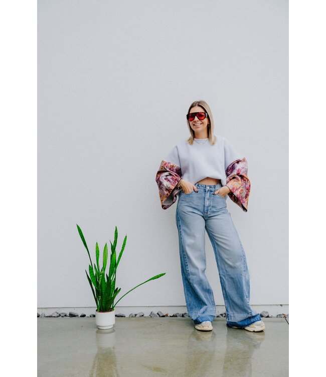 Sweater speciale sleeves pink/gold