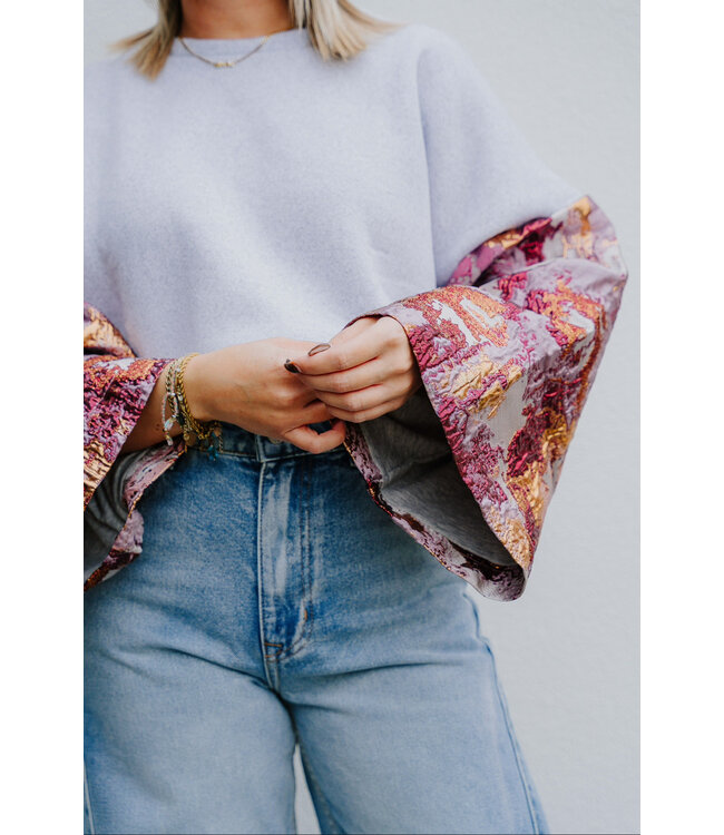 Sweater speciale sleeves pink/gold
