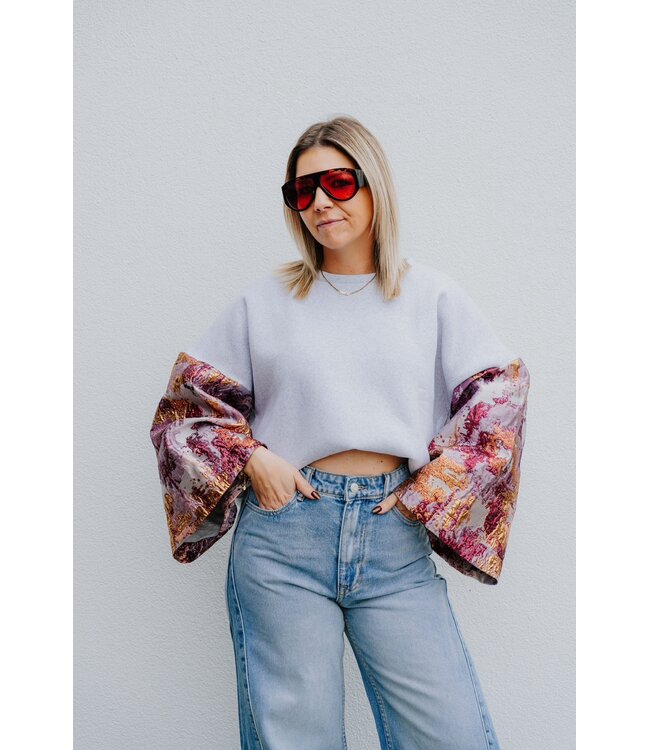 Sweater speciale sleeves pink/gold
