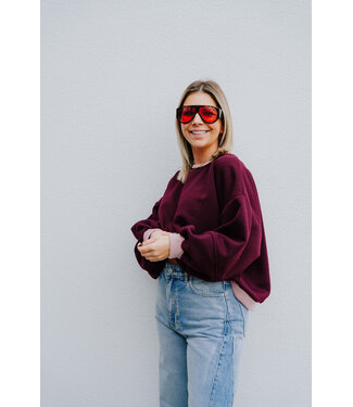 Rosie sweater bordeaux/pink