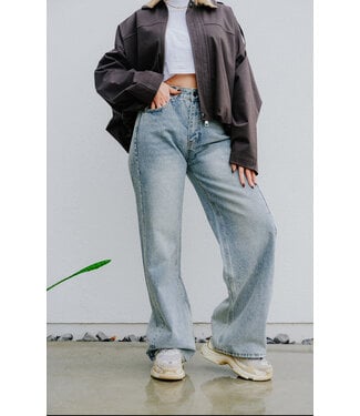 Straight glitter jeans