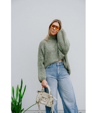 Boucle sweater khaki