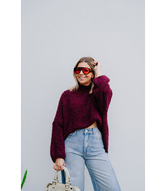 Boucle sweater bordeaux