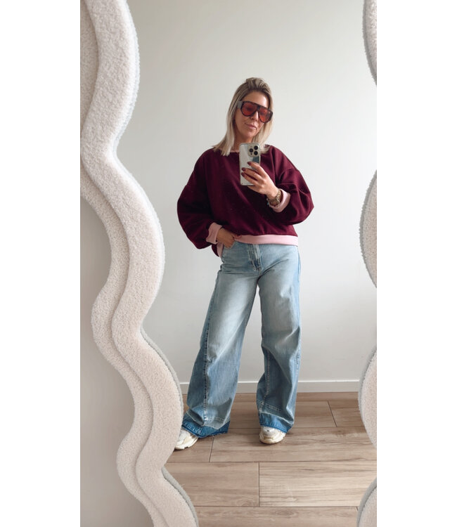Rosie sweater bordeaux/pink