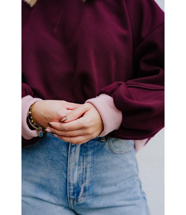 Rosie sweater bordeaux/pink