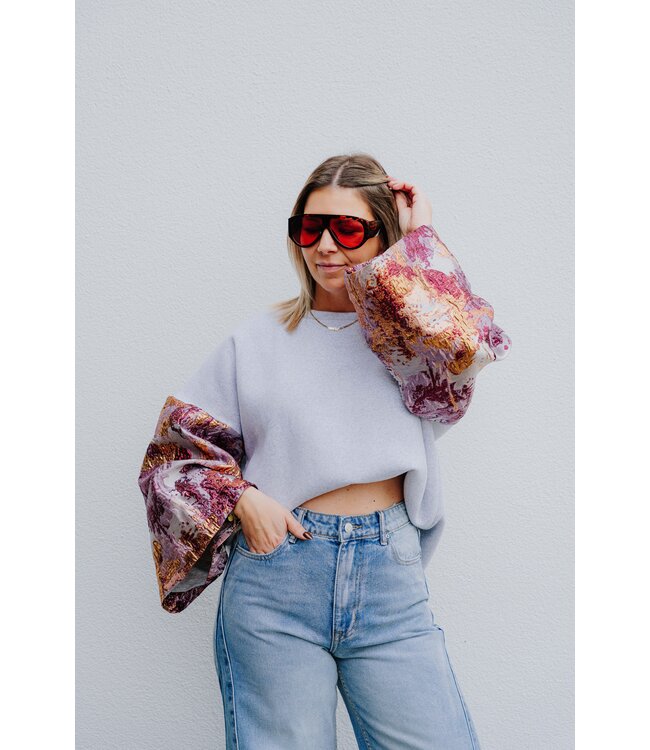 Sweater speciale sleeves pink/gold