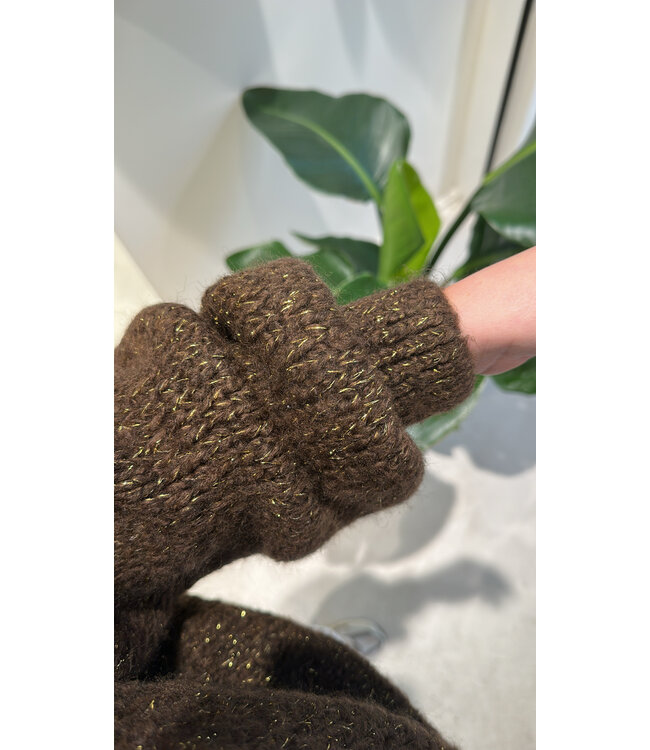 Lurex sweater brown