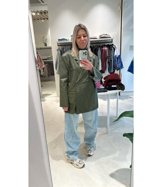 Leatherlook blazer green