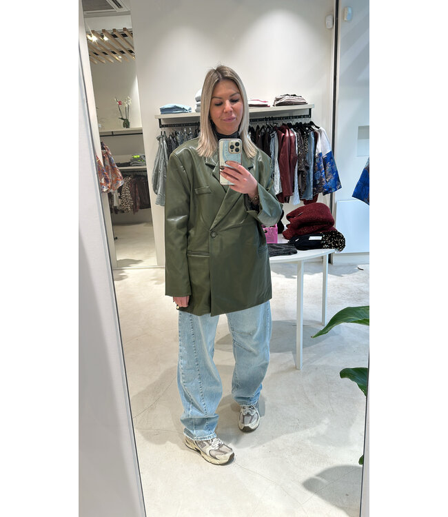 Leatherlook blazer green