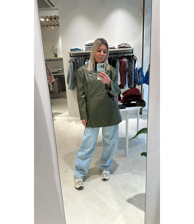 Leatherlook blazer green