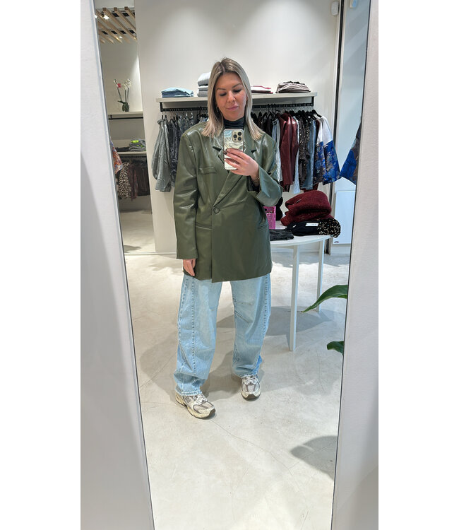 Leatherlook blazer green