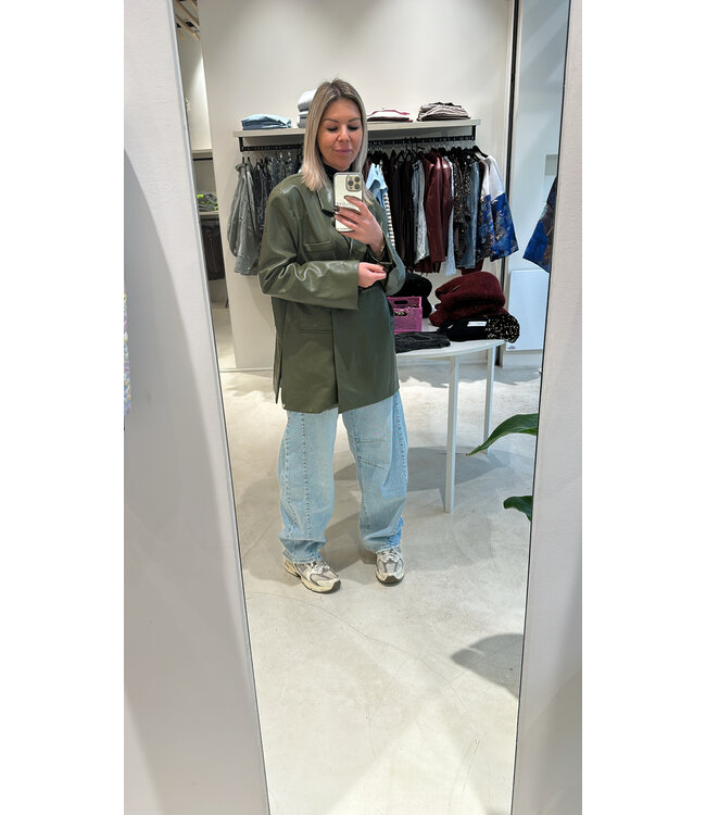 Leatherlook blazer green