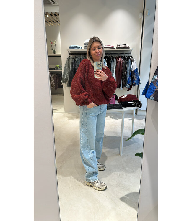 Lurex sweater bordeaux