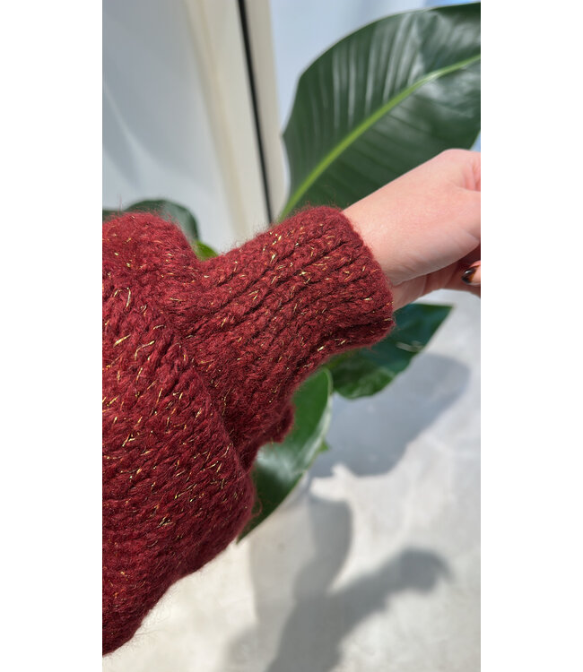 Lurex sweater bordeaux