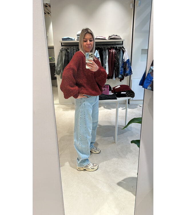 Lurex sweater bordeaux