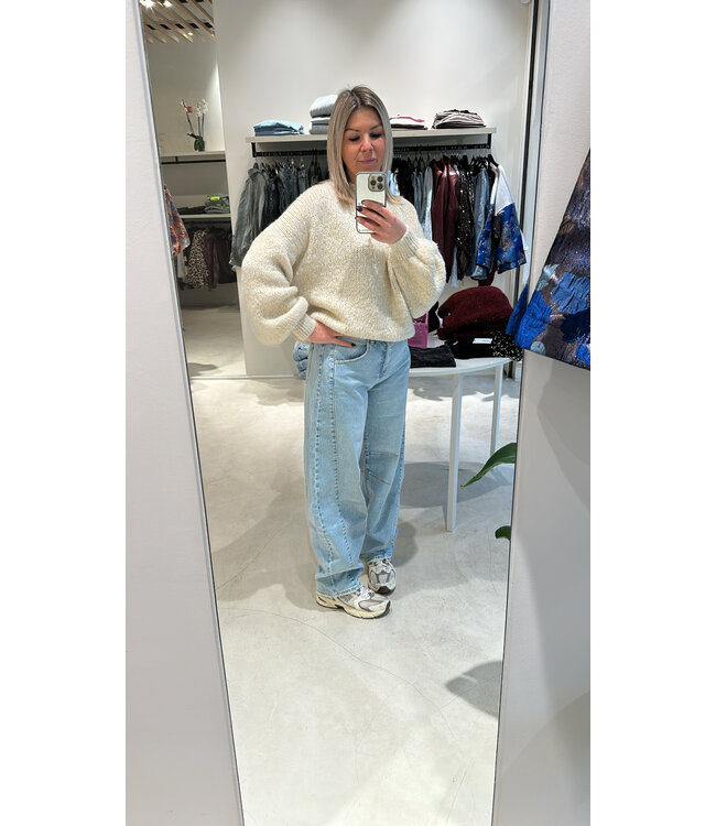 Lurex sweater creme