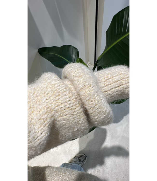 Lurex sweater creme