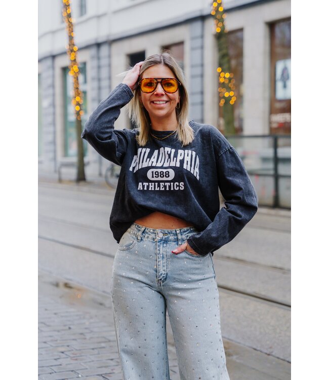 Washed t-shirt longsleeve