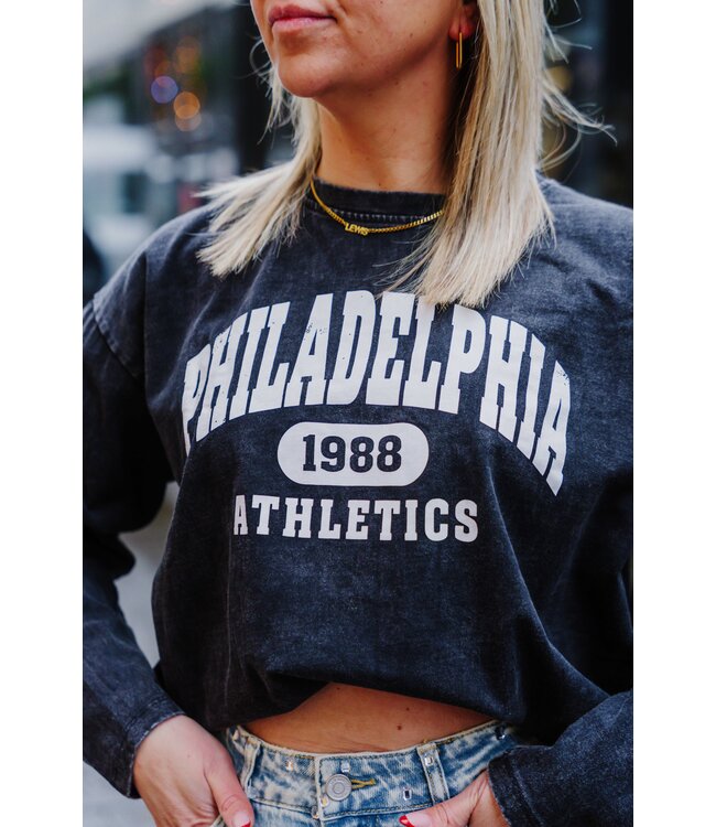 Washed t-shirt longsleeve