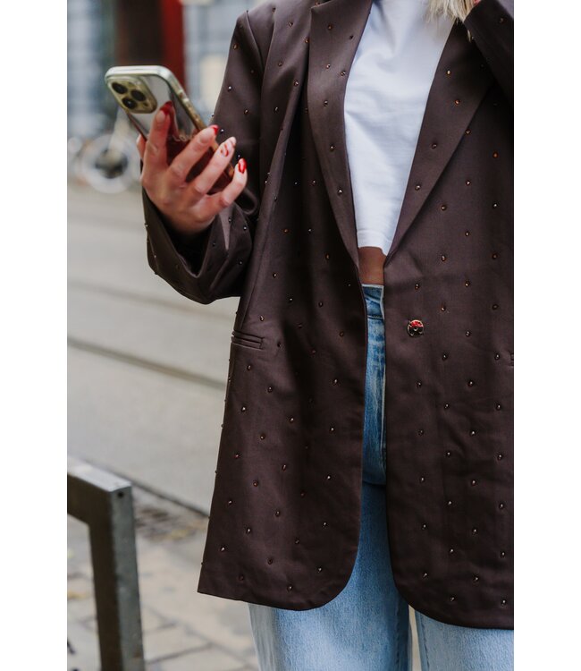 Studs blazer brown