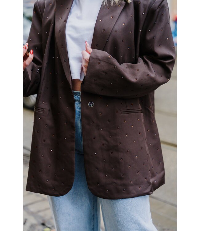 Studs blazer brown