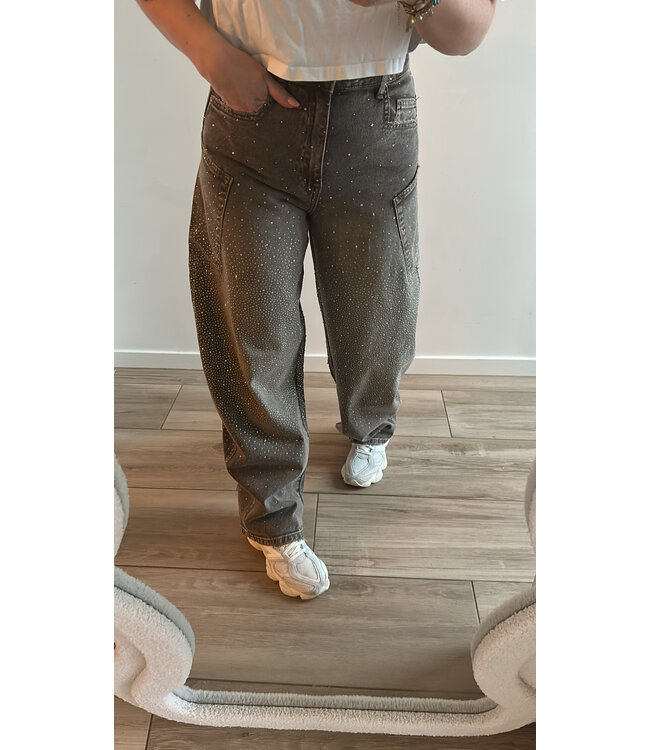 Glitter ballon jeans brown/beige