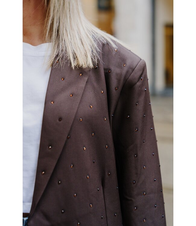 Studs blazer brown