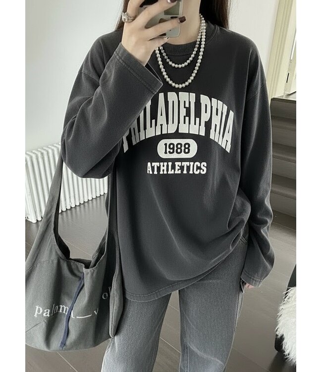 Washed t-shirt longsleeve